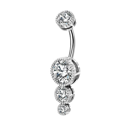 Heart Belly Button Ring Navel Piercing Female Sterling Silver 14G Belly Barball Piercing Ring Body Jewelry Navel Ring Umbilical