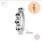 ZS 1 PC Skull Navel Piercing 925 Sterling Silver Reverse Curved Belly Button Rings for Men Punk Rock Clicker Navel Rings 14/16G