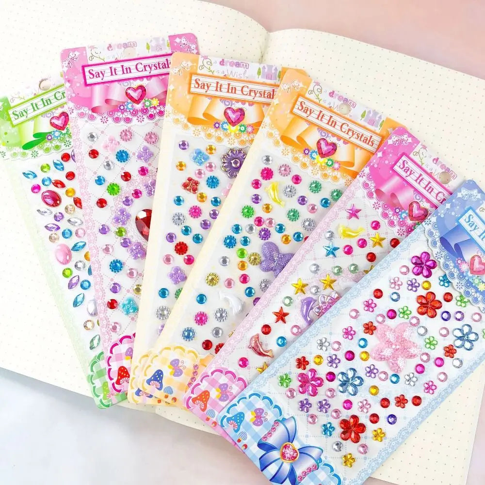 3D Gem Stickers Acrylic Crystal Sticker DIY Decorations Rhinestone for Kids Girls