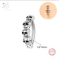 ZS 1 PC Skull Navel Piercing 925 Sterling Silver Reverse Curved Belly Button Rings for Men Punk Rock Clicker Navel Rings 14/16G