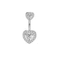 Heart Belly Button Ring Navel Piercing Female Sterling Silver 14G Belly Barball Piercing Ring Body Jewelry Navel Ring Umbilical