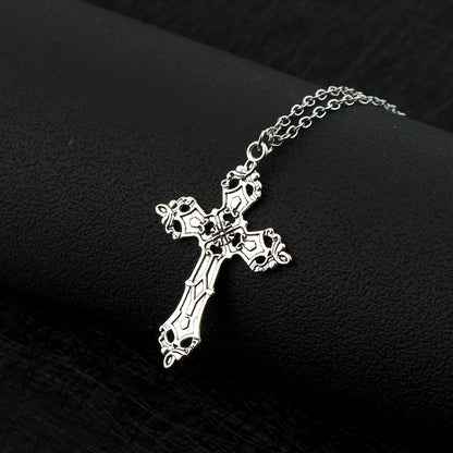 Vintage Crosses Baroque Embossed Pendant Necklace for Men Women  Gothic Grunge Chain Y2k Goth Jewelry Accessories Free Shipping