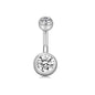 Heart Belly Button Ring Navel Piercing Female Sterling Silver 14G Belly Barball Piercing Ring Body Jewelry Navel Ring Umbilical