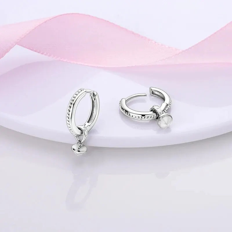 Round Hoop Earring - 925 Sterling Silver