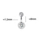 MIQIAO 925 Sterling Silver Round Shape Belly Button Ring Body Piercing Zircon Pin Length 6 8 10 MM Width 1.2 1.5MM Fine Jewelry