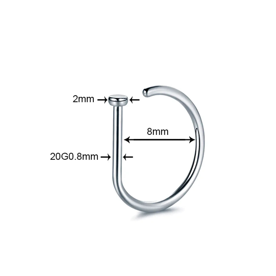 1PC Magnet Nose Ring Stainless Steel Horseshoe Ring Nose Clip Non-pierced Nose Hoop Magnetic Nose Nail Piercing Nariz Piercing