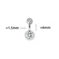 MIQIAO 925 Sterling Silver Round Shape Belly Button Ring Body Piercing Zircon Pin Length 6 8 10 MM Width 1.2 1.5MM Fine Jewelry