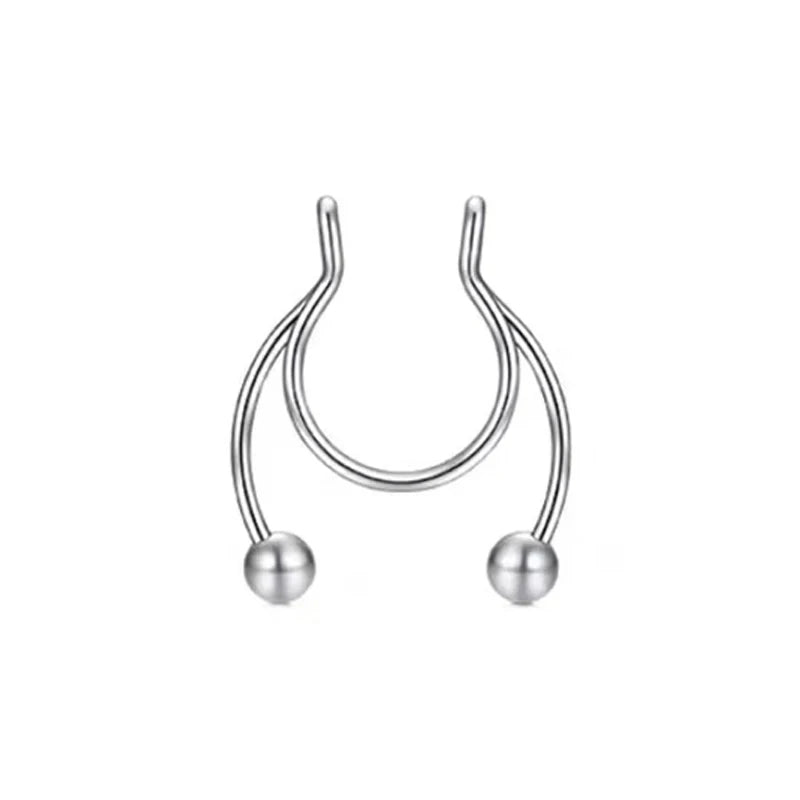 316L Stainless Steel Magnetic Septum Fake Nose Rings for Women Men Non-pierced Nose Hoop Tragus Falso Piercing Nez Body Jewelry