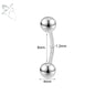 ZS 1PC Solid 925 Silver Curved Barbell Belly Ring Silver Color Belly Button Ring Minimalist Navel Piercing Eyebrow Rook Piercing