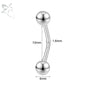 ZS 1PC Solid 925 Silver Curved Barbell Belly Ring Silver Color Belly Button Ring Minimalist Navel Piercing Eyebrow Rook Piercing