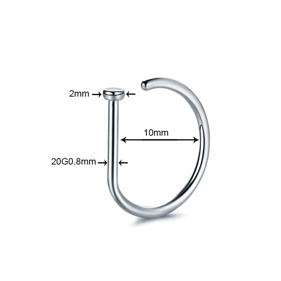 1PC Magnet Nose Ring Stainless Steel Horseshoe Ring Nose Clip Non-pierced Nose Hoop Magnetic Nose Nail Piercing Nariz Piercing