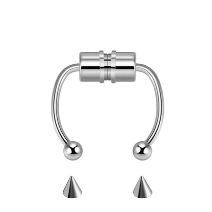 1PC Magnet Nose Ring Stainless Steel Horseshoe Ring Nose Clip Non-pierced Nose Hoop Magnetic Nose Nail Piercing Nariz Piercing