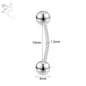 ZS 1PC Solid 925 Silver Curved Barbell Belly Ring Silver Color Belly Button Ring Minimalist Navel Piercing Eyebrow Rook Piercing