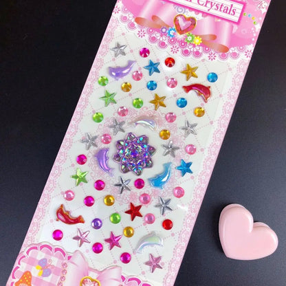 3D Gem Stickers Acrylic Crystal Sticker DIY Decorations Rhinestone for Kids Girls