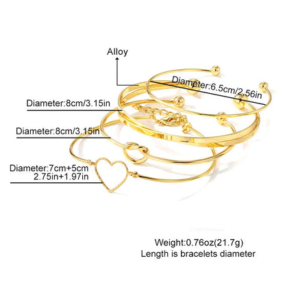 4pcs/set Stainless Steel Bracelets Vintage Men's Fashion Metal Woven Twist Texture Bangles for Women Jewelry Streetwear Goth