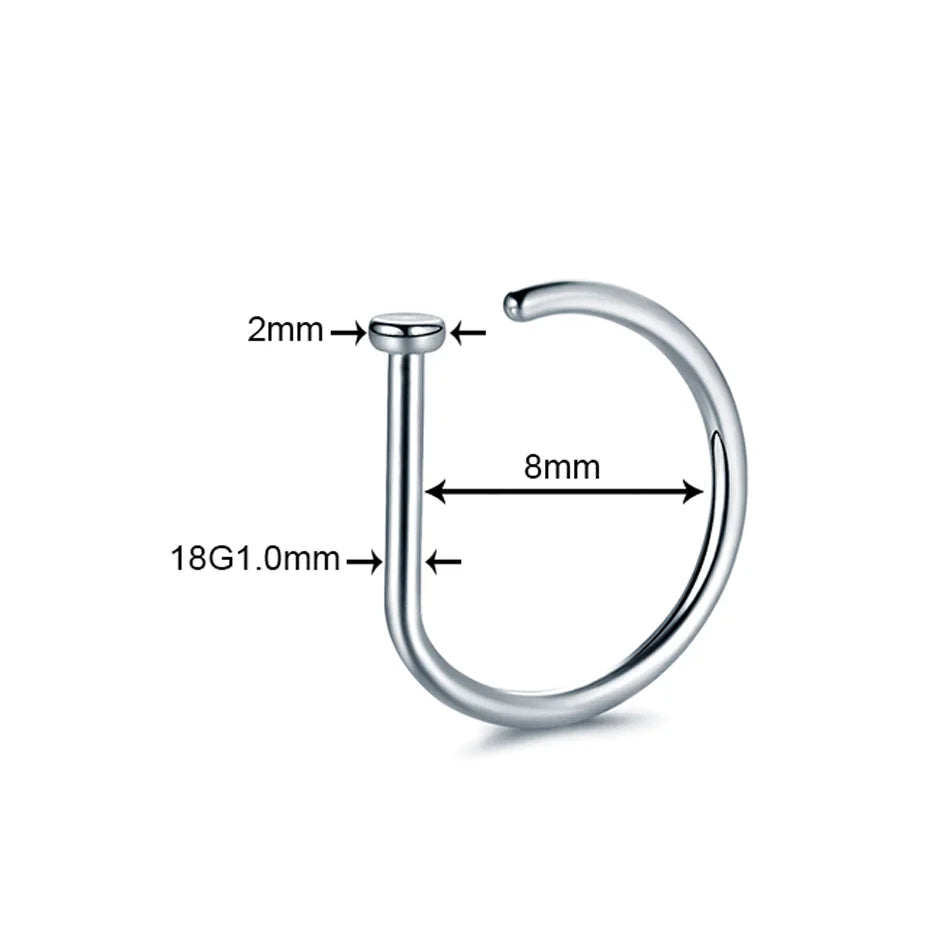 1PC Magnet Nose Ring Stainless Steel Horseshoe Ring Nose Clip Non-pierced Nose Hoop Magnetic Nose Nail Piercing Nariz Piercing