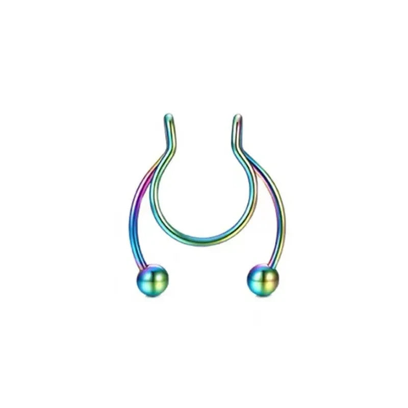 316L Stainless Steel Magnetic Septum Fake Nose Rings for Women Men Non-pierced Nose Hoop Tragus Falso Piercing Nez Body Jewelry