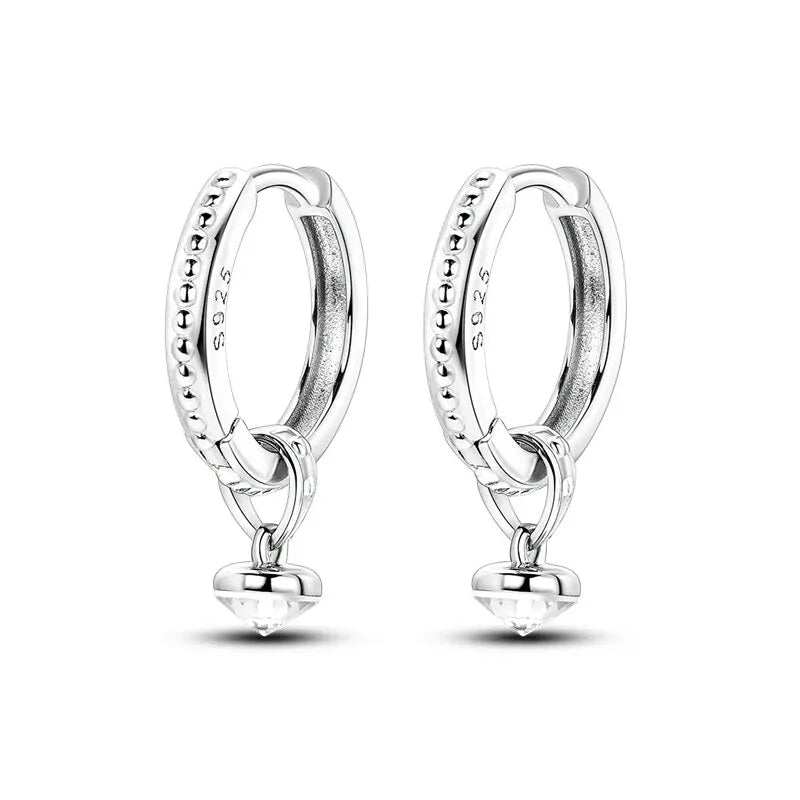 Round Hoop Earring - 925 Sterling Silver