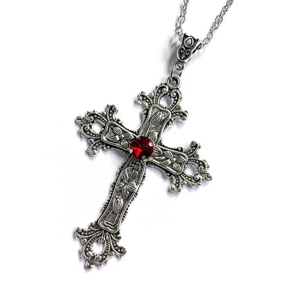 Vintage Crosses Baroque Embossed Pendant Necklace for Men Women  Gothic Grunge Chain Y2k Goth Jewelry Accessories Free Shipping