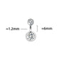 MIQIAO 925 Sterling Silver Round Shape Belly Button Ring Body Piercing Zircon Pin Length 6 8 10 MM Width 1.2 1.5MM Fine Jewelry