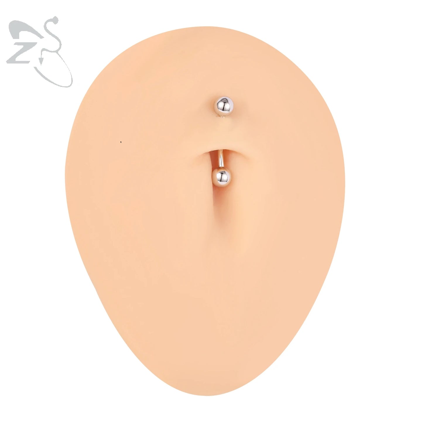 ZS 1PC Solid 925 Silver Curved Barbell Belly Ring Silver Color Belly Button Ring Minimalist Navel Piercing Eyebrow Rook Piercing