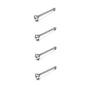 4PCS Surgical Steel Heart Nose Ring Stud Pack Real Star L Shape Nose Piercing Stud Set Square Nose Rings Set Piercing Nariz Lote