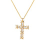 Zircon Cross Pendant Necklace for Women Gold Color Stainless Steel Collar Neckalces 2024 Trend Goth Party Wedding Jewelry Gifts