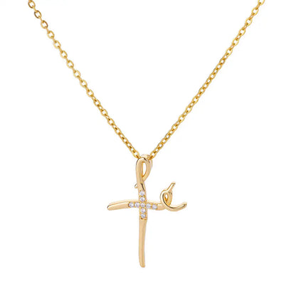 Zircon Cross Pendant Necklace for Women Gold Color Stainless Steel Collar Neckalces 2024 Trend Goth Party Wedding Jewelry Gifts